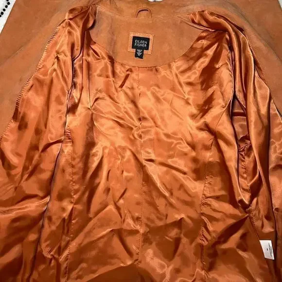Eileen fisher orange suede blazer - Picture 3 of 5